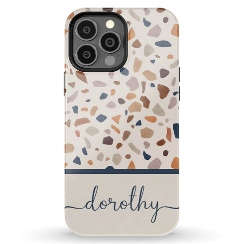 Terrazzo Pattern Custom Name iPhone Case