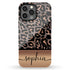 Wild Metallic Leopard Custom Name iPhone Case - Grey
