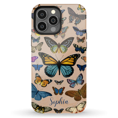 Exotic Butterflies Custom Name iPhone Case