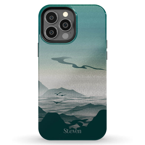 Watercolor Landscape Personalized Name iPhone Case