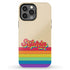 LGBTQ Pride Rainbow Custom Retro Name iPhone Case