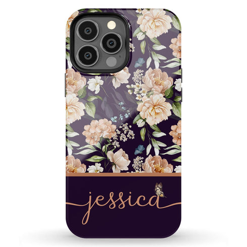 Blooming Flowers Custom Name iPhone Case