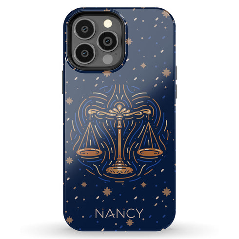 Zodiac Sign Personalized Name iPhone Case