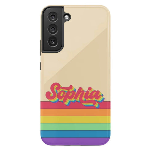 LGBTQ Pride Rainbow Custom Retro Name Galaxy Case