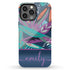 Tropical Flowers Custom Name iPhone Case