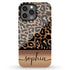 Wild Metallic Leopard Custom Name iPhone Case - Gold