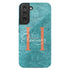 Monogram Personalized Turquoise Damask Galaxy Case