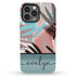 Tropical Flowers Custom Name iPhone Case