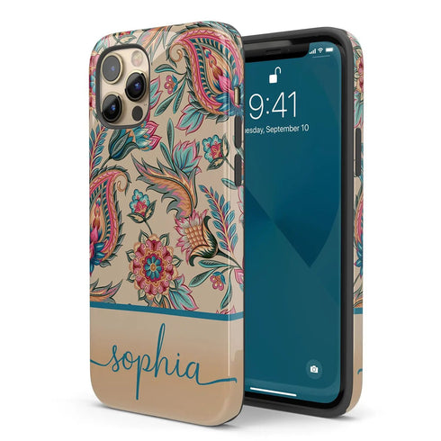 Oriental Paisley Personalized iPhone Case