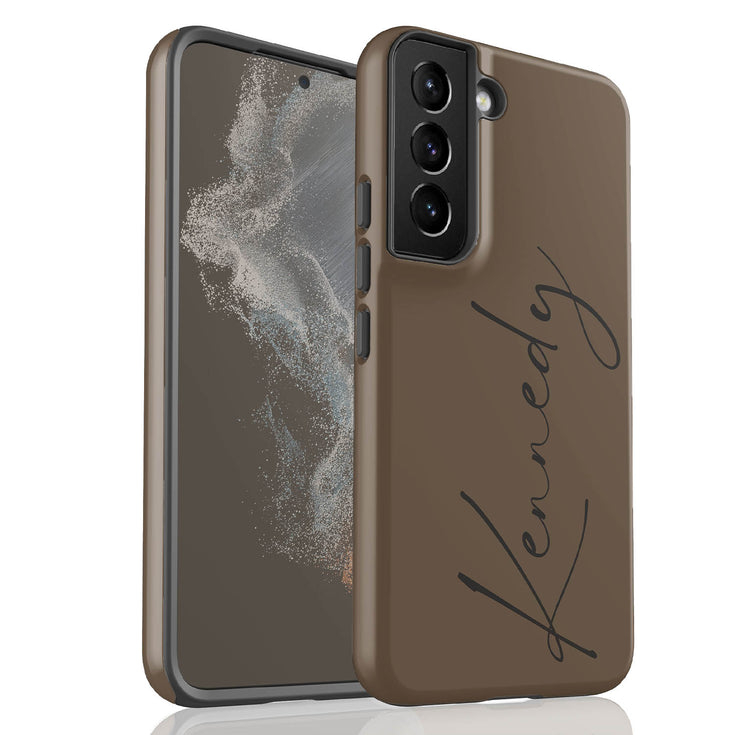 Custom Signature Name Earth Tones Galaxy Case - Dark
