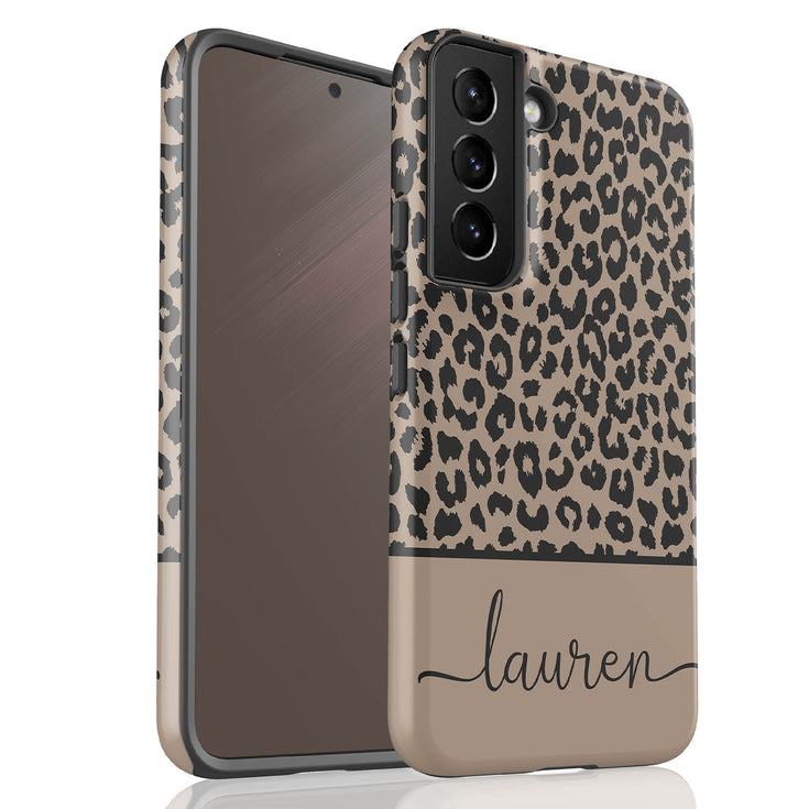 Boho Leopard Custom Name Galaxy Case