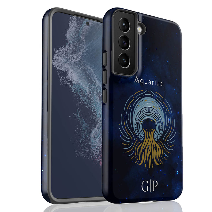 Personalized Blue Zodiac Horoscope Sign Galaxy Case
