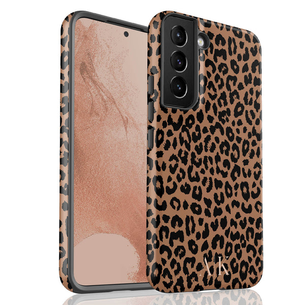 Chocolate Leopard Custom Initials Galaxy Case