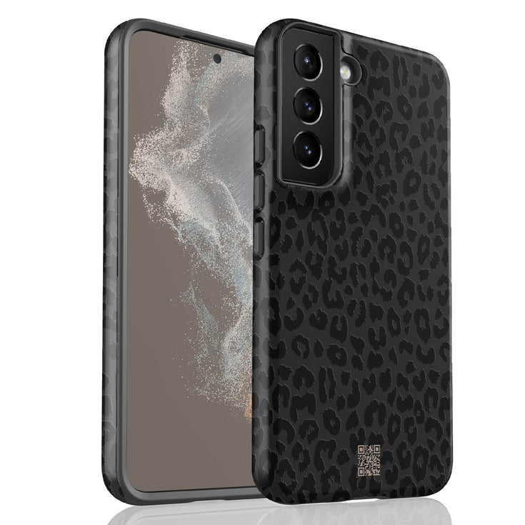 Custom QR Code Dark Leopard Galaxy Case