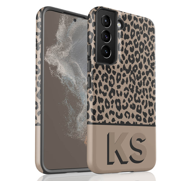 Boho Leopard 3D Initials Galaxy Case