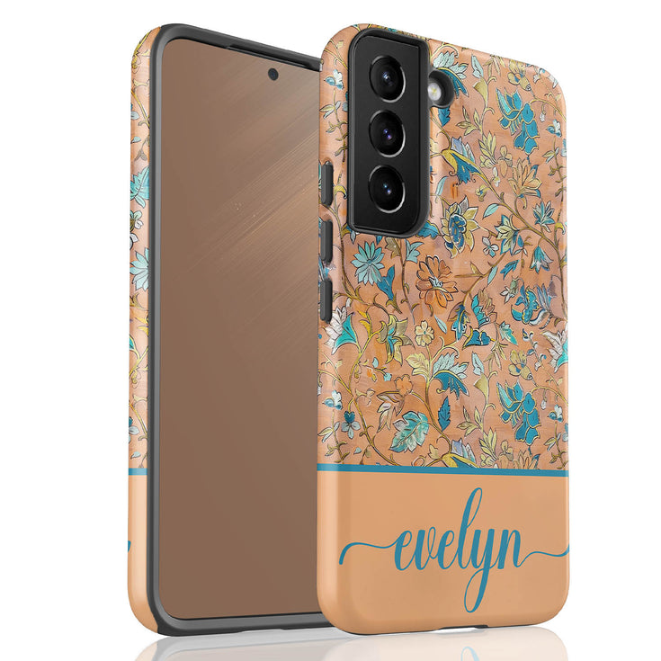 Custom Name Botanical Oriental Flowers Galaxy Case