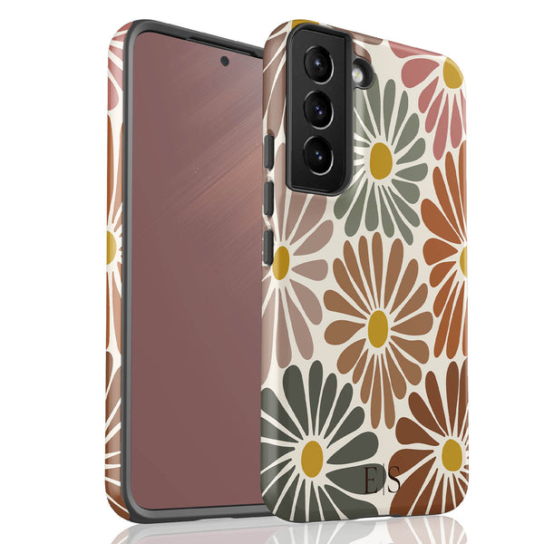 Custom Initials Abstract Flowers Galaxy Case - V3