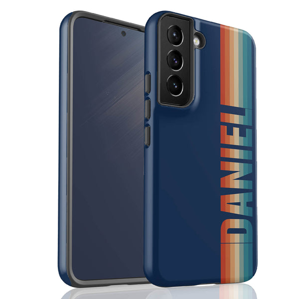 Custom Name Retro Rainbow Stripes Galaxy Case