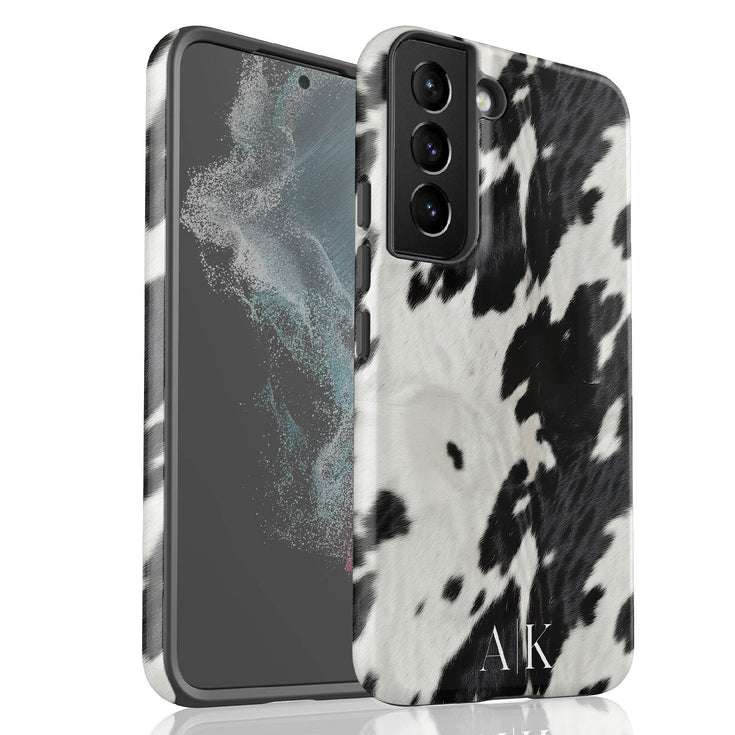 Custom Initials Cowhide Galaxy Case