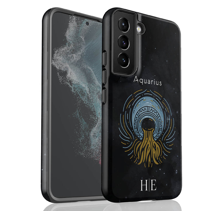 Personalized Black Zodiac Horoscope Sign Galaxy Case