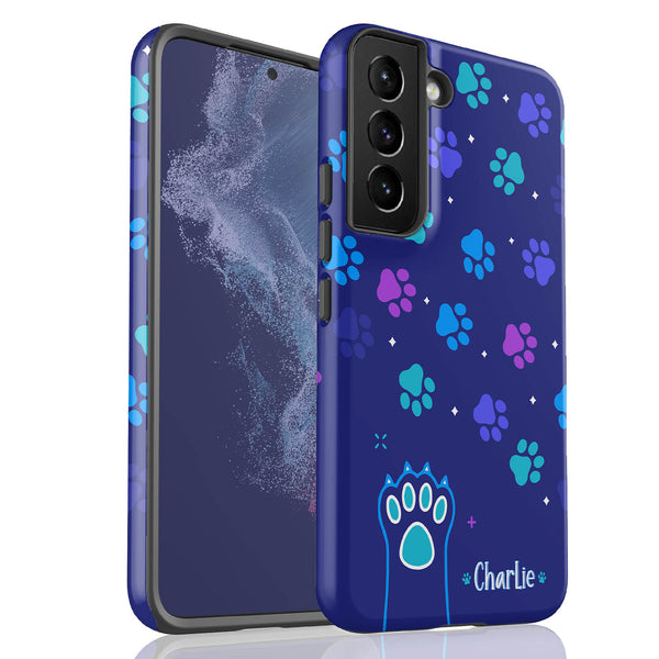 Custom Name Cat Paws Galaxy Case