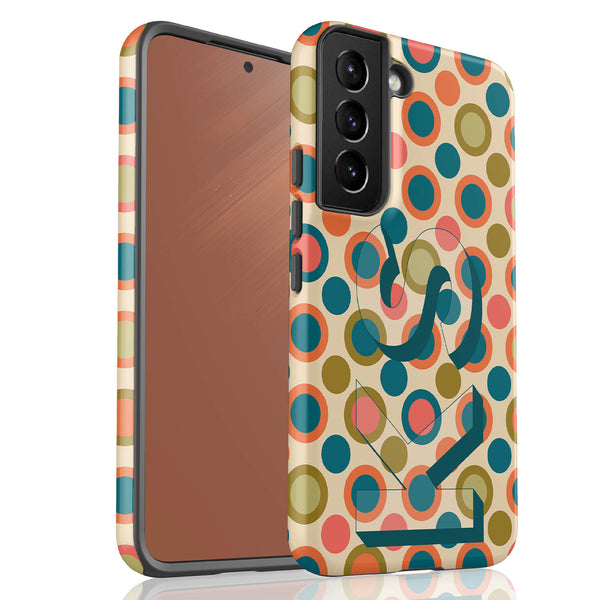 Retro Custom 3D Initials Galaxy Case