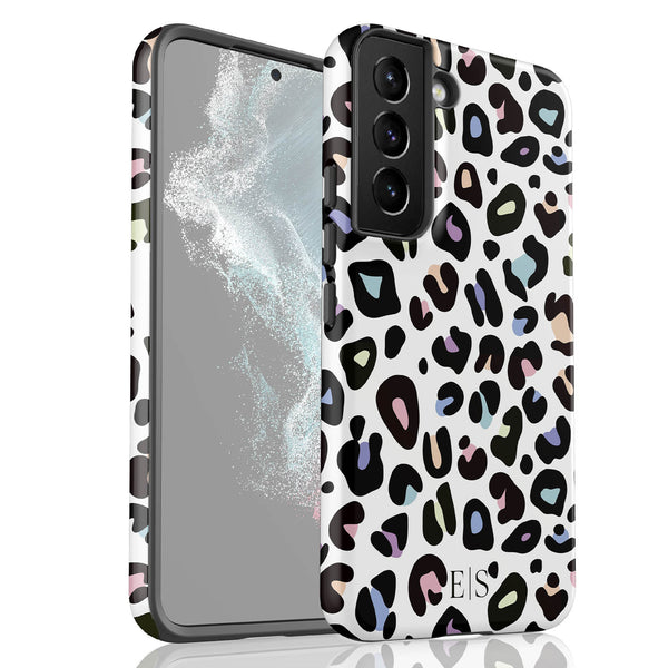 Custom Initials Candy Leopard Galaxy Case