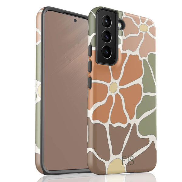 Custom Initials Abstract Flowers Galaxy Case - V2