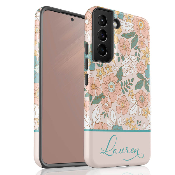 Custom Name Spring Floral Cottagecore Galaxy Case