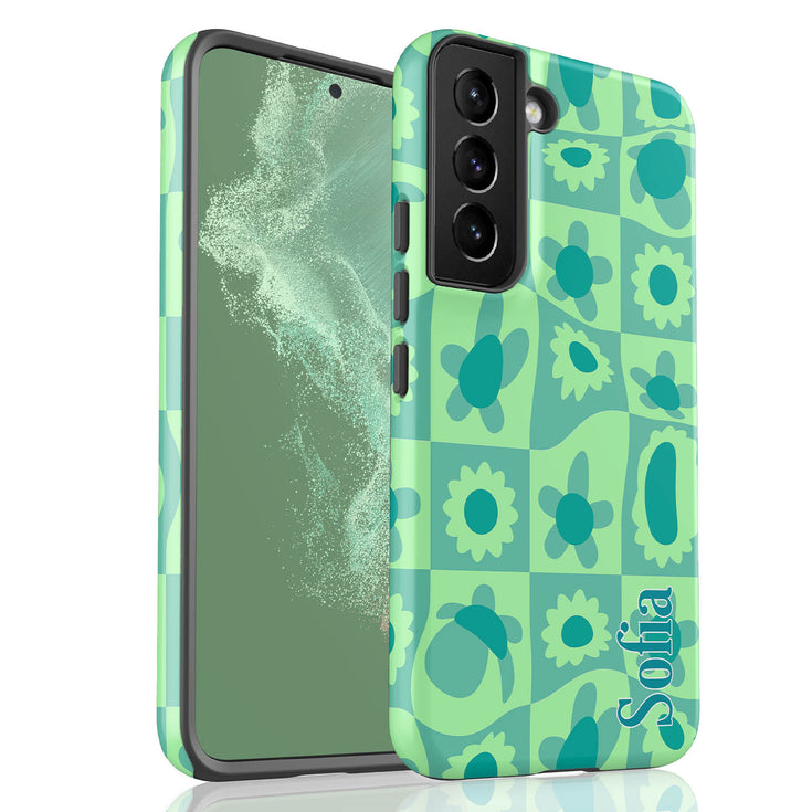 Personalized Retro Warp Floral Groovy Galaxy Case