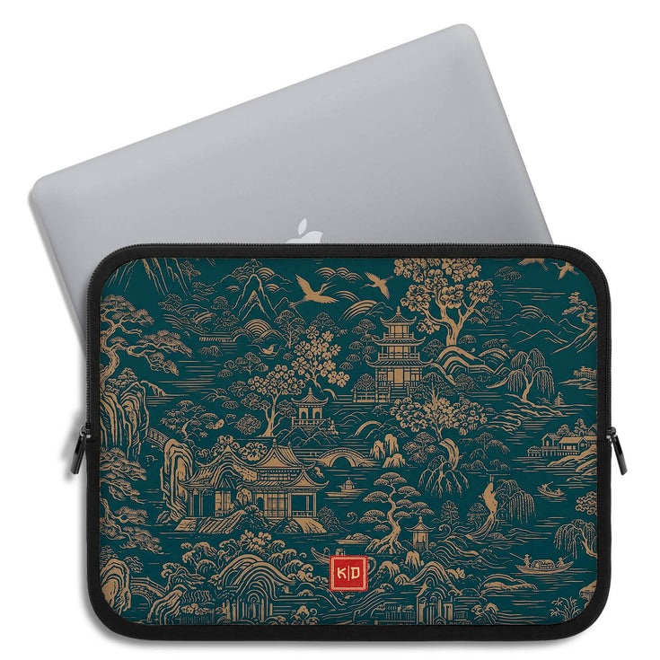 Personalized Golden Pagoda Garden Laptop Sleeve