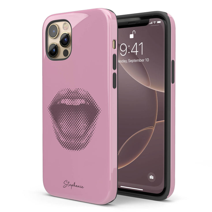Personalized Pop Art Halftone Lips iPhone Case