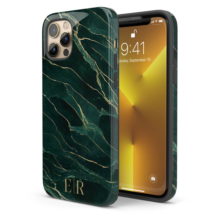 Custom Initials Marble iPhone Case