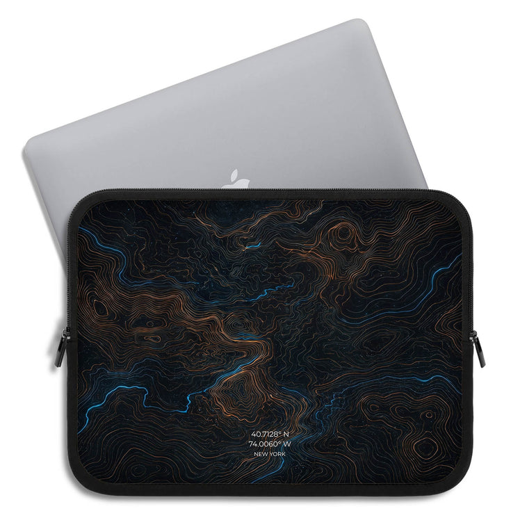 Personalized Midnight Topography Laptop Sleeve
