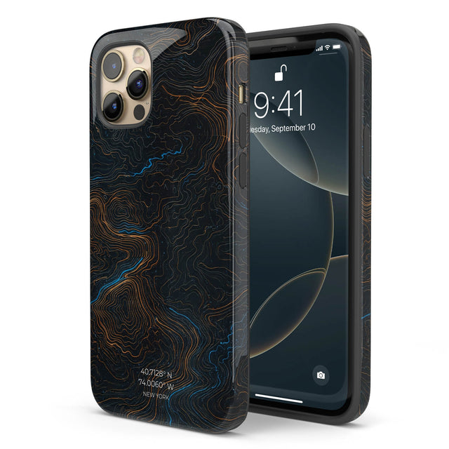 Personalized Midnight Topography iPhone Case