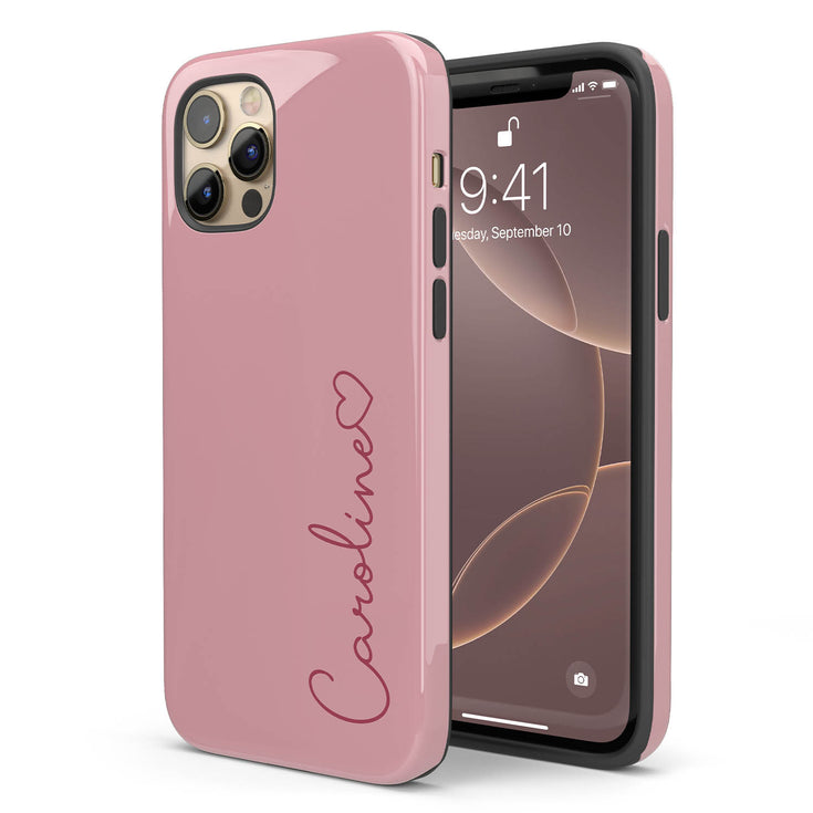 Personalized Cute Vibrant Heart Accent iPhone Case