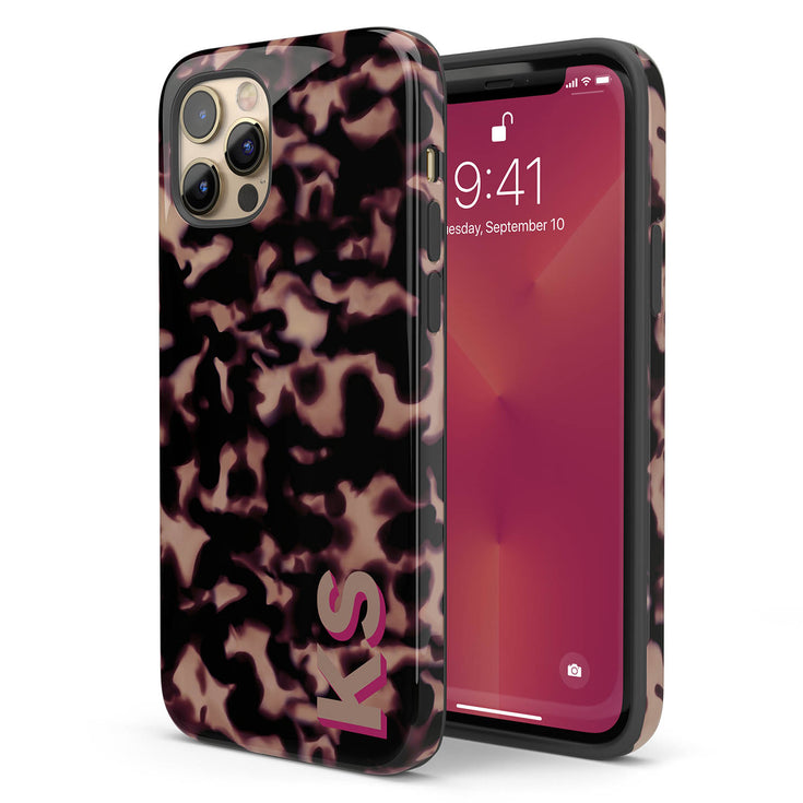 3D Custom Name Dark Tort iPhone Case