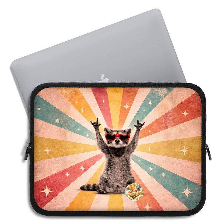 Personalized Groovy Raccoon Laptop Sleeve