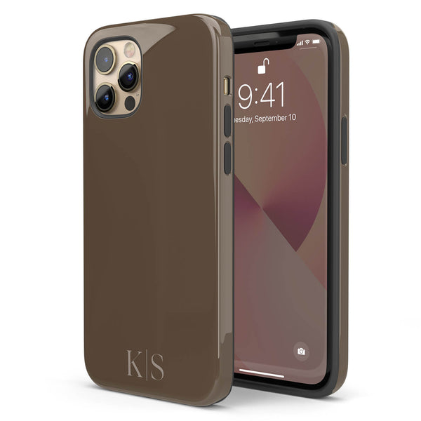 Custom Initials Earth Tones Monogram iPhone Case - Light
