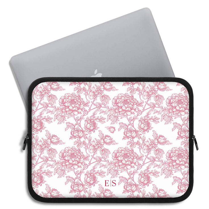 Personalized French Toile De Jouy Laptop Sleeve