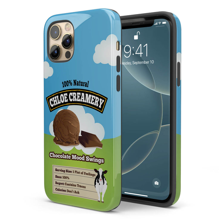 Personalized Emotional Support Ice Cream Pint iPhone Case
