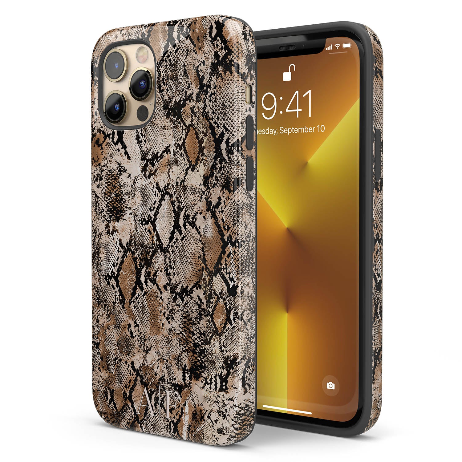 Custom Monogram Initials Snakeskin iPhone Case | Artisticases