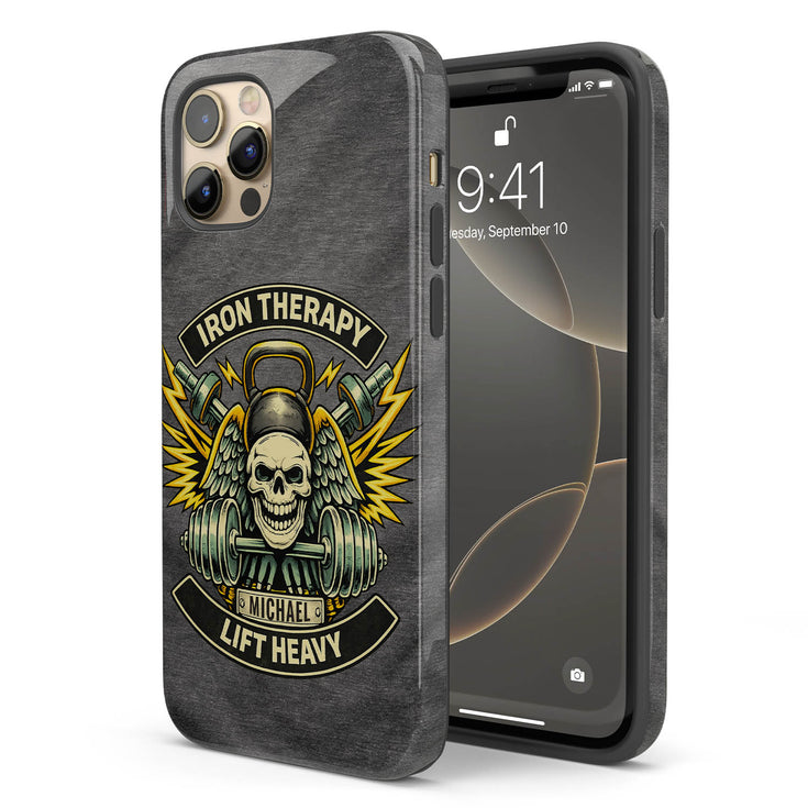 Personalized Gym Rat Iron Therapy iPhone Case