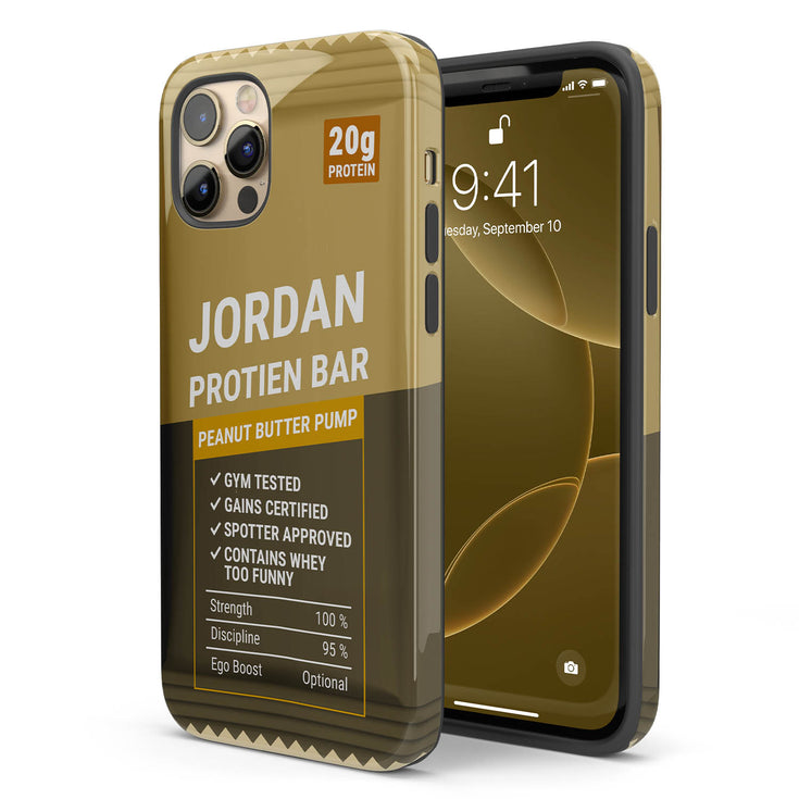 Personalized Gym Rat Protein Power Bar iPhone Case
