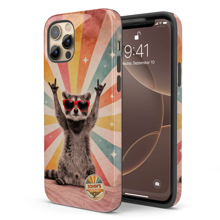 Personalized Groovy Raccoon iPhone Case