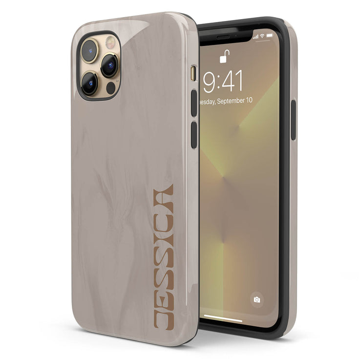 Neutral Earth Tones Custom Name iPhone Case
