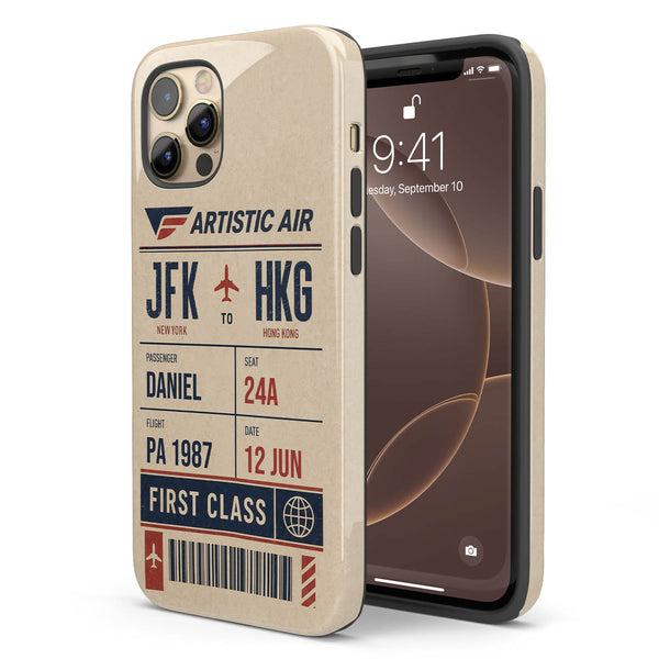 Personalized Artistic Air Boarding Pass iPhone Case