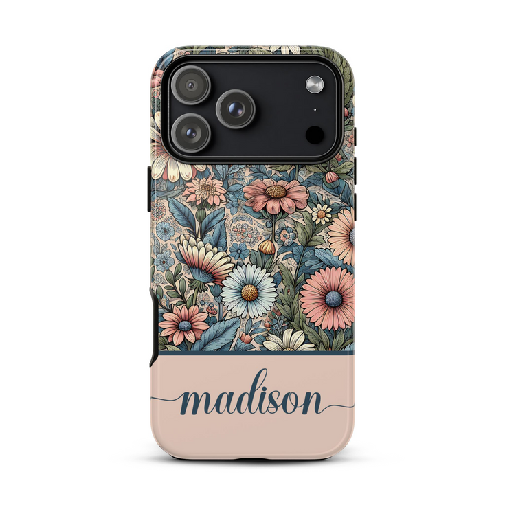 Custom Name Botanical Wildflowers Meadows iPhone Case