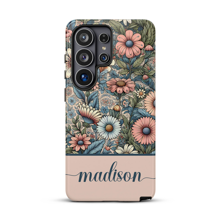 Custom Name Botanical Wildflowers Meadows Galaxy Case