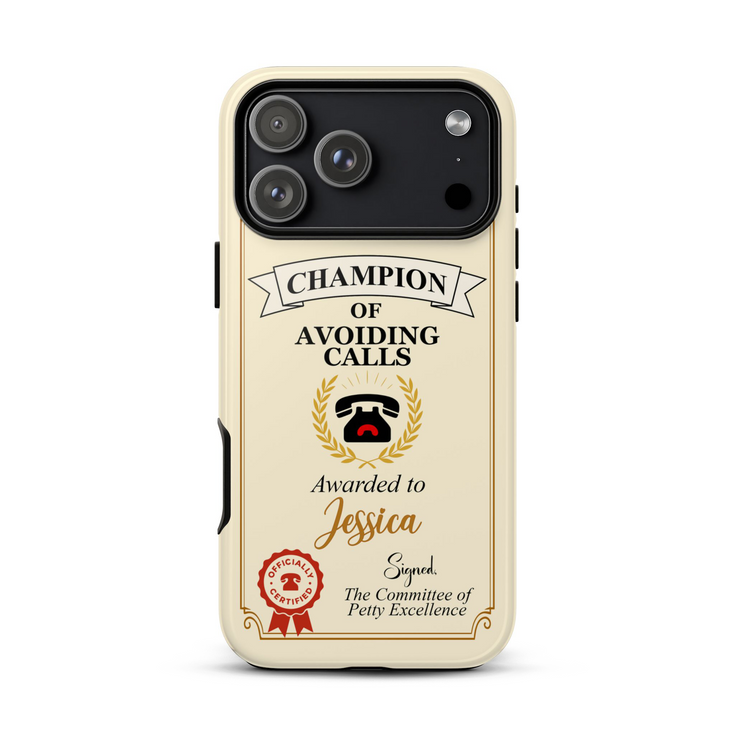 Personalized Introvert Champion of Avoiding Calls iPhone Case